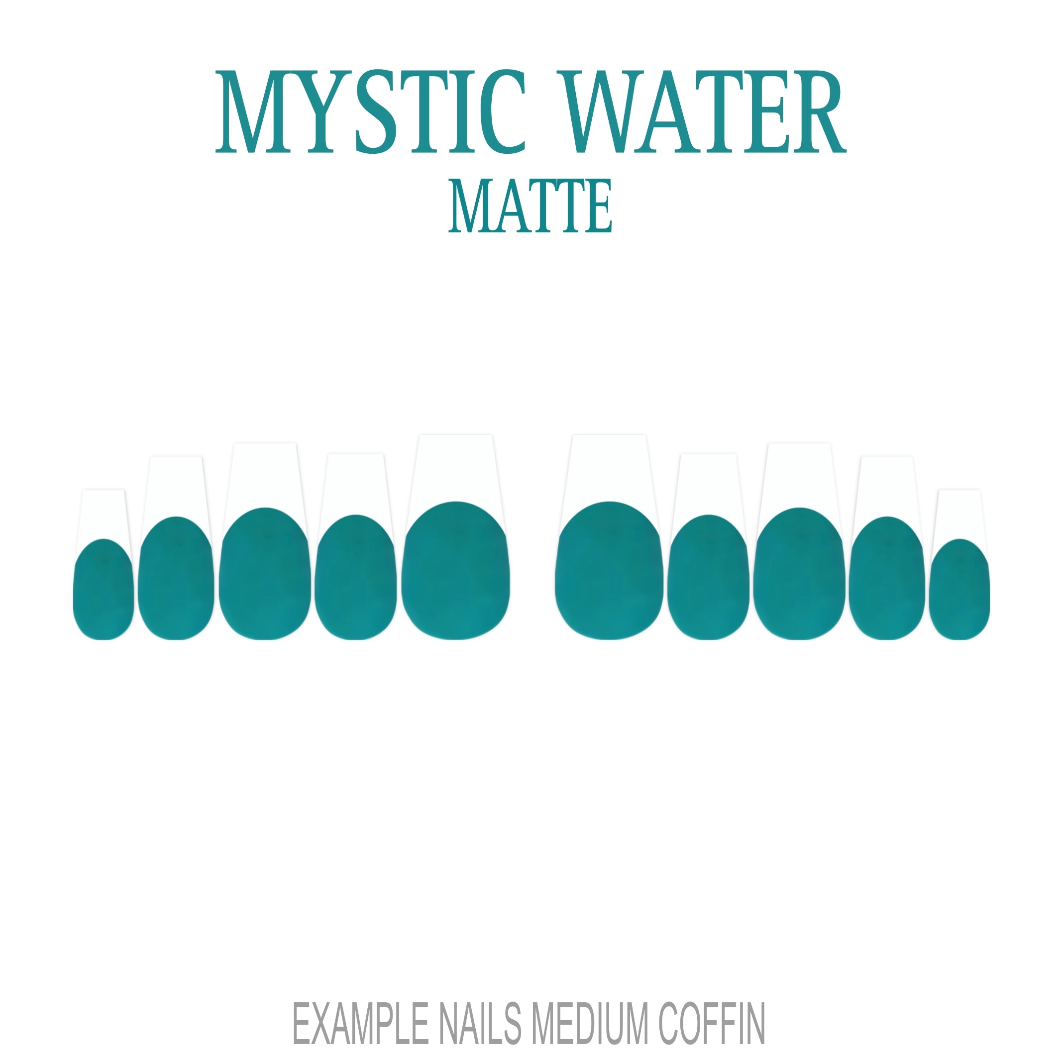 Mystic Water teal French tip press-on nails