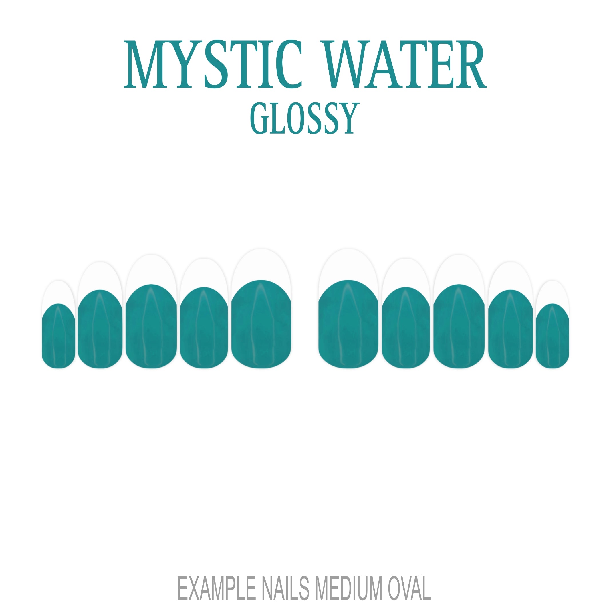 Mystic Water teal French tip press-on nails