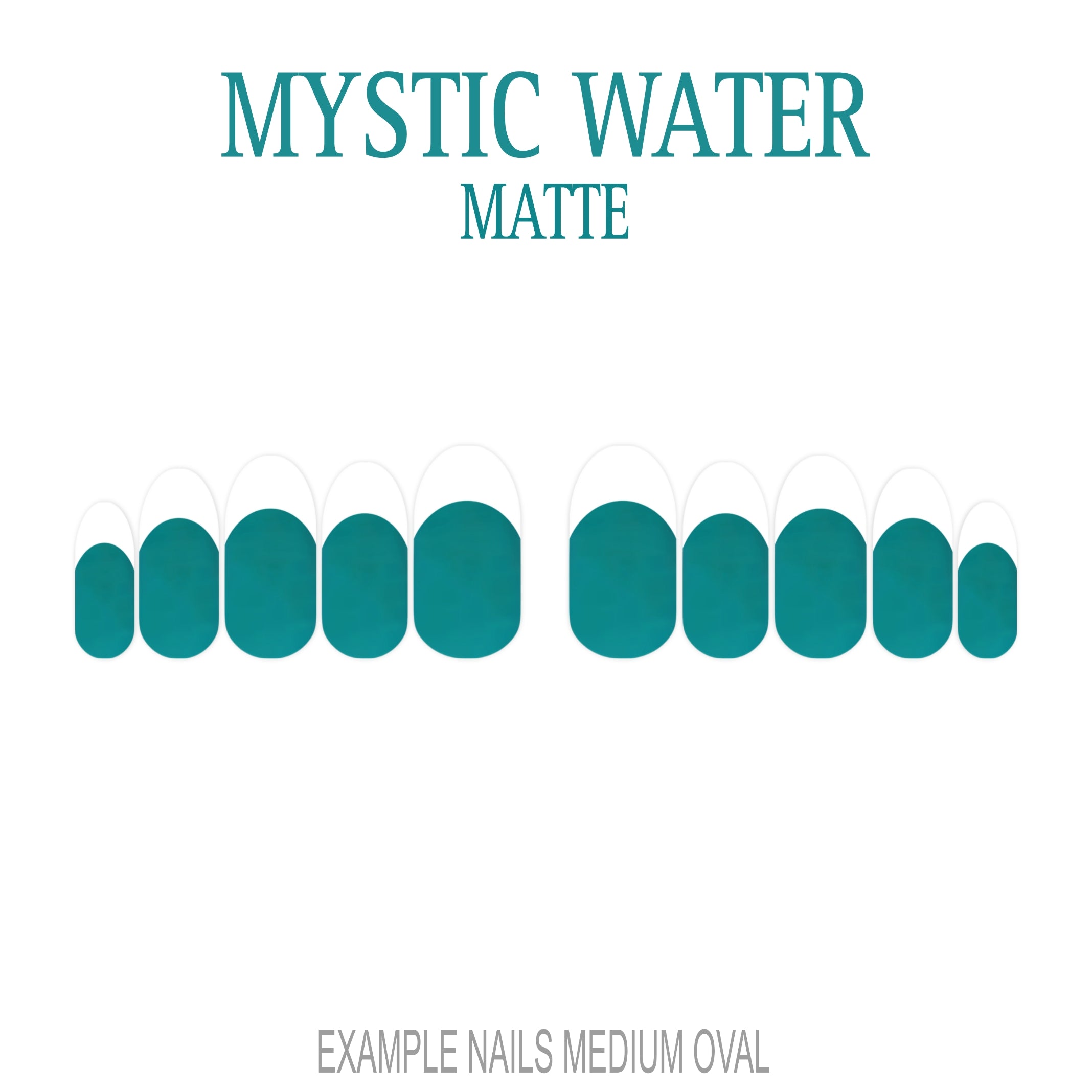 Mystic Water teal French tip press-on nails