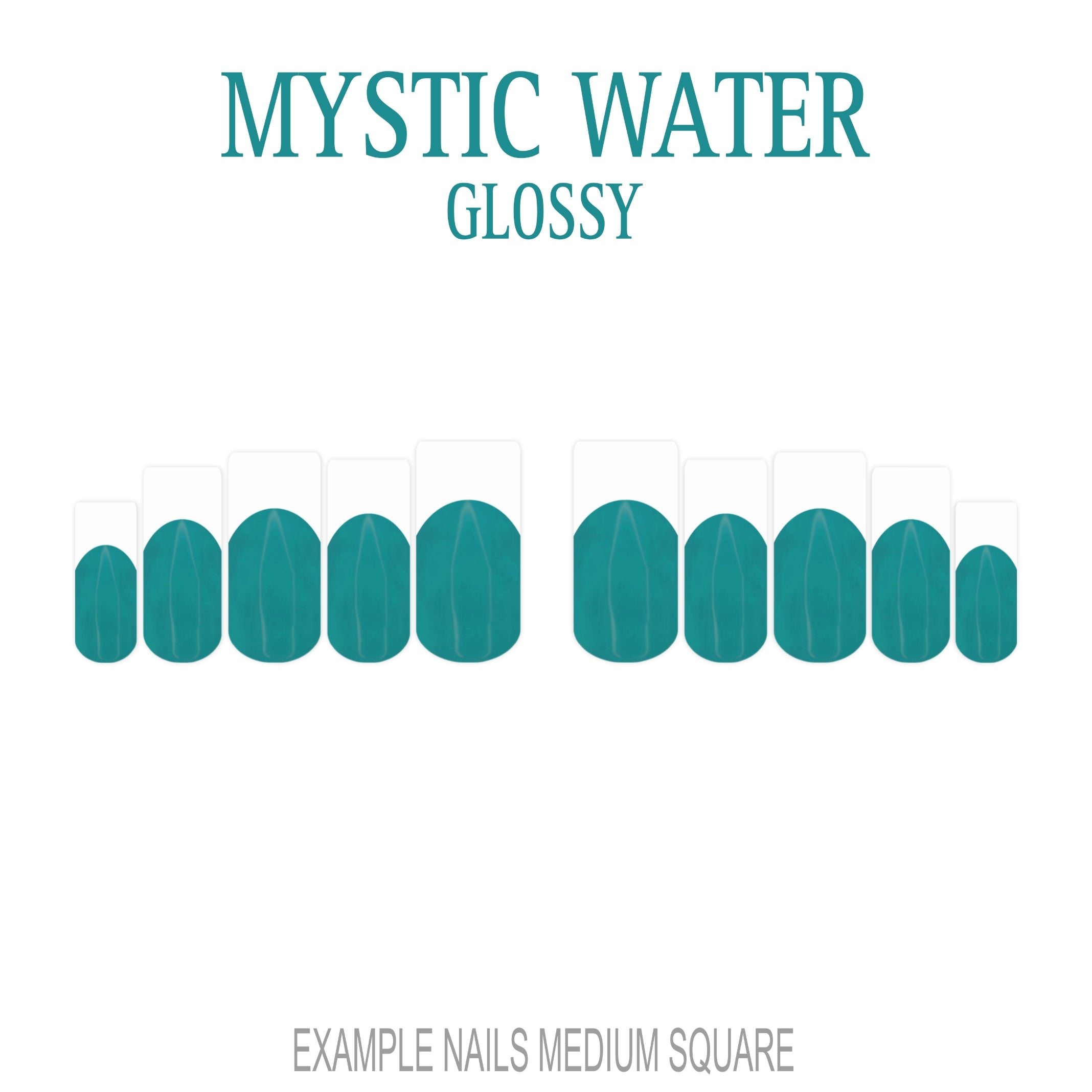 Mystic Water teal French tip press-on nails