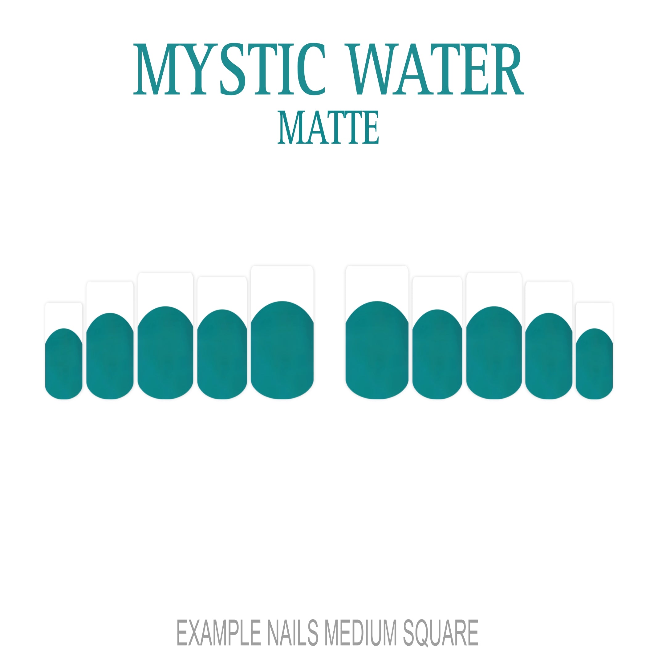 Mystic Water teal French tip press-on nails