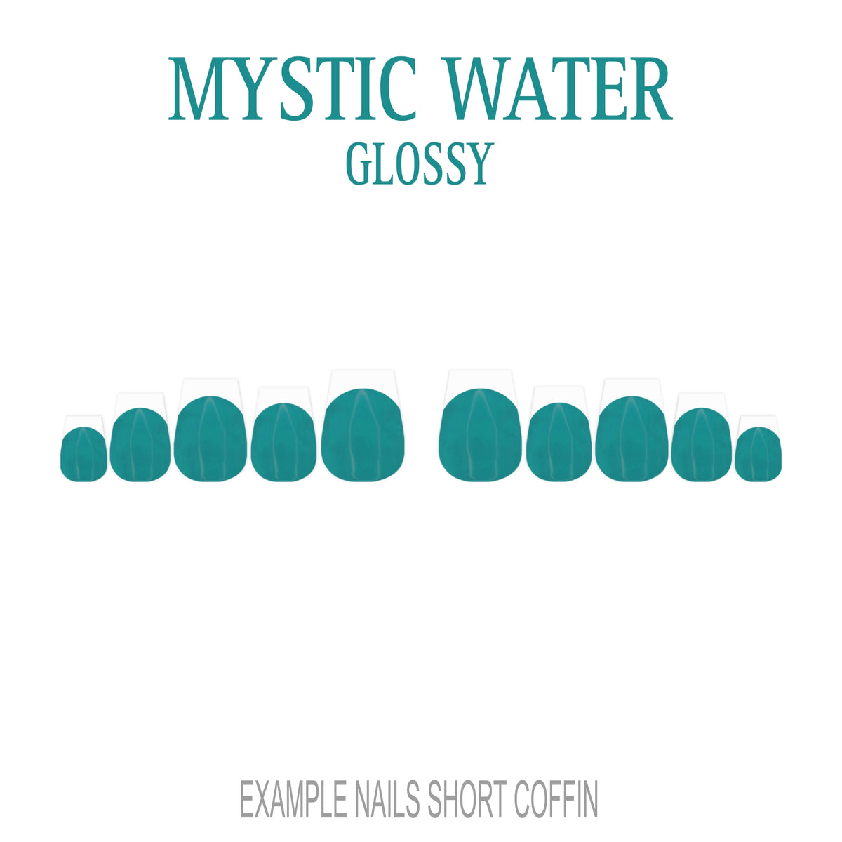 Mystic Water teal French tip press-on nails