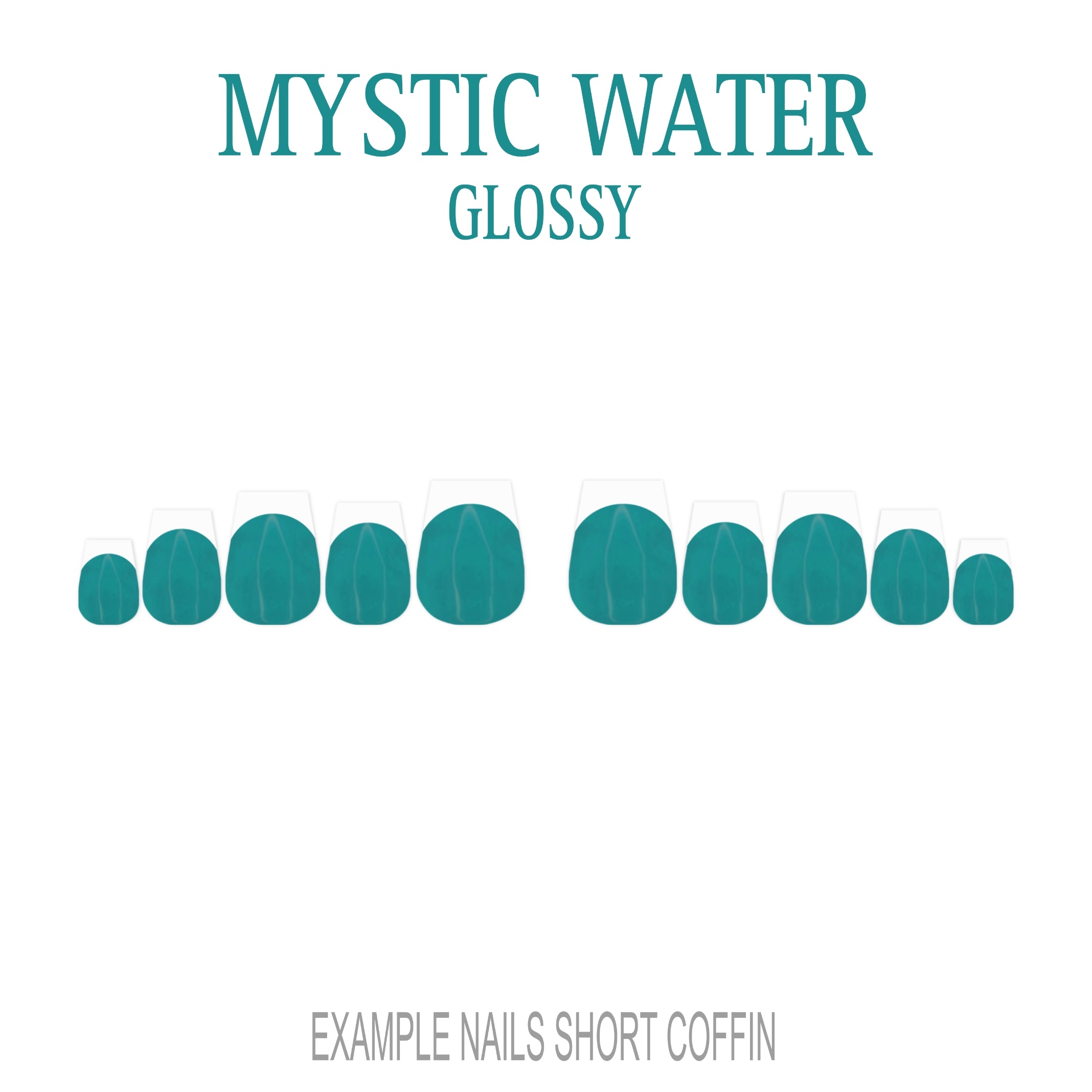 Mystic Water teal French tip press-on nails