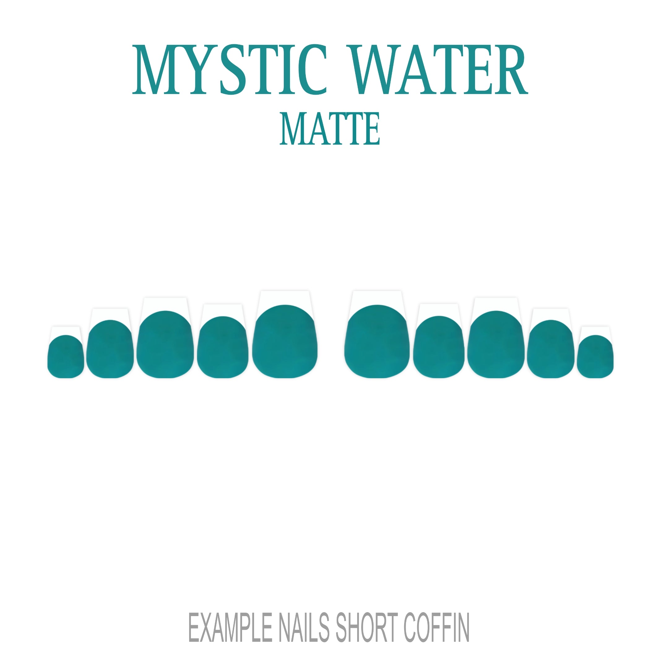 Mystic Water teal French tip press-on nails