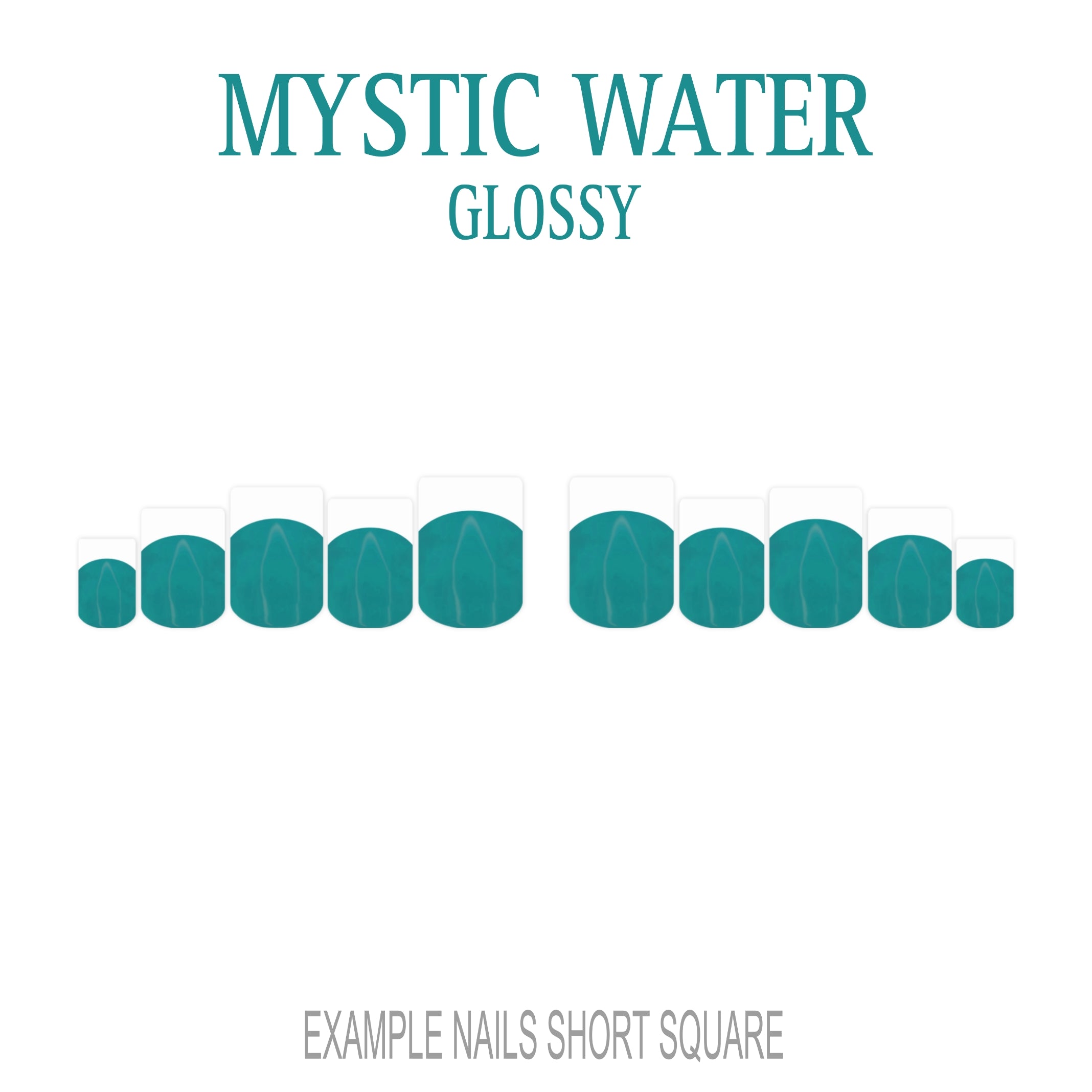 Mystic Water teal French tip press-on nails
