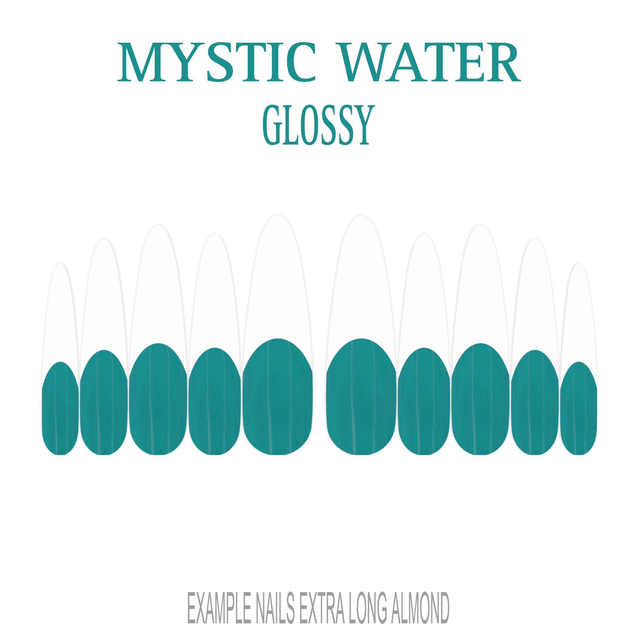 Mystic Water teal French tip press-on nails