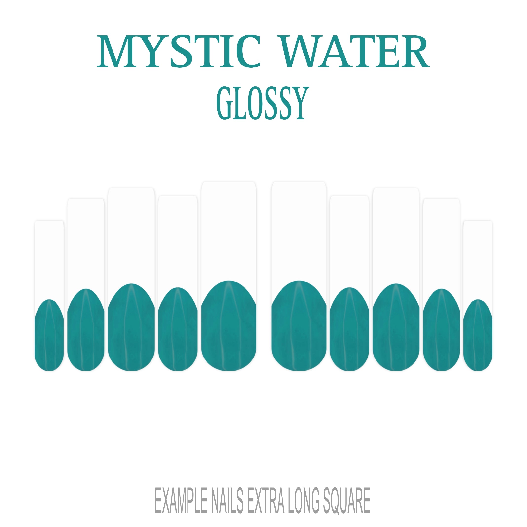 Mystic Water teal French tip press-on nails