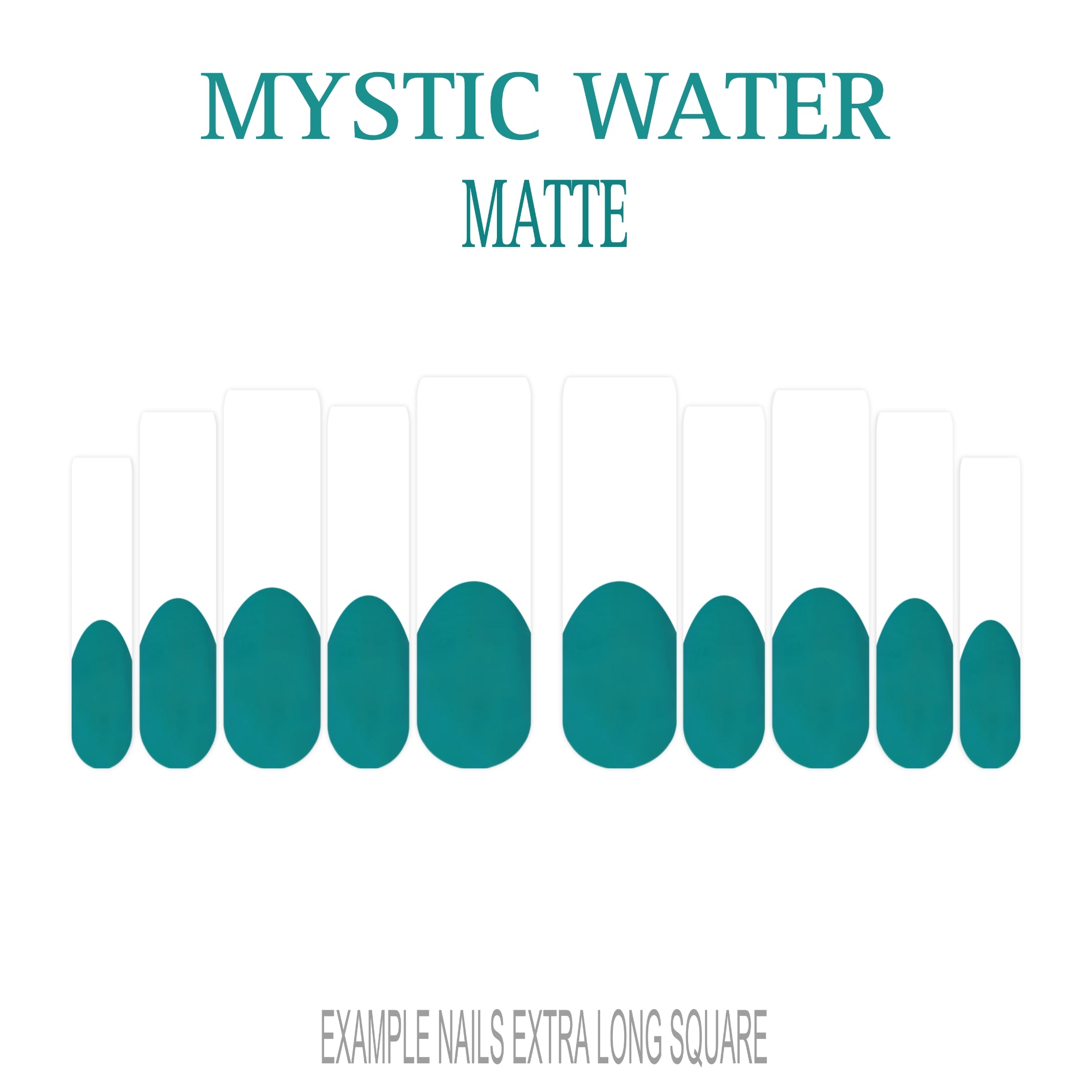 Mystic Water teal French tip press-on nails