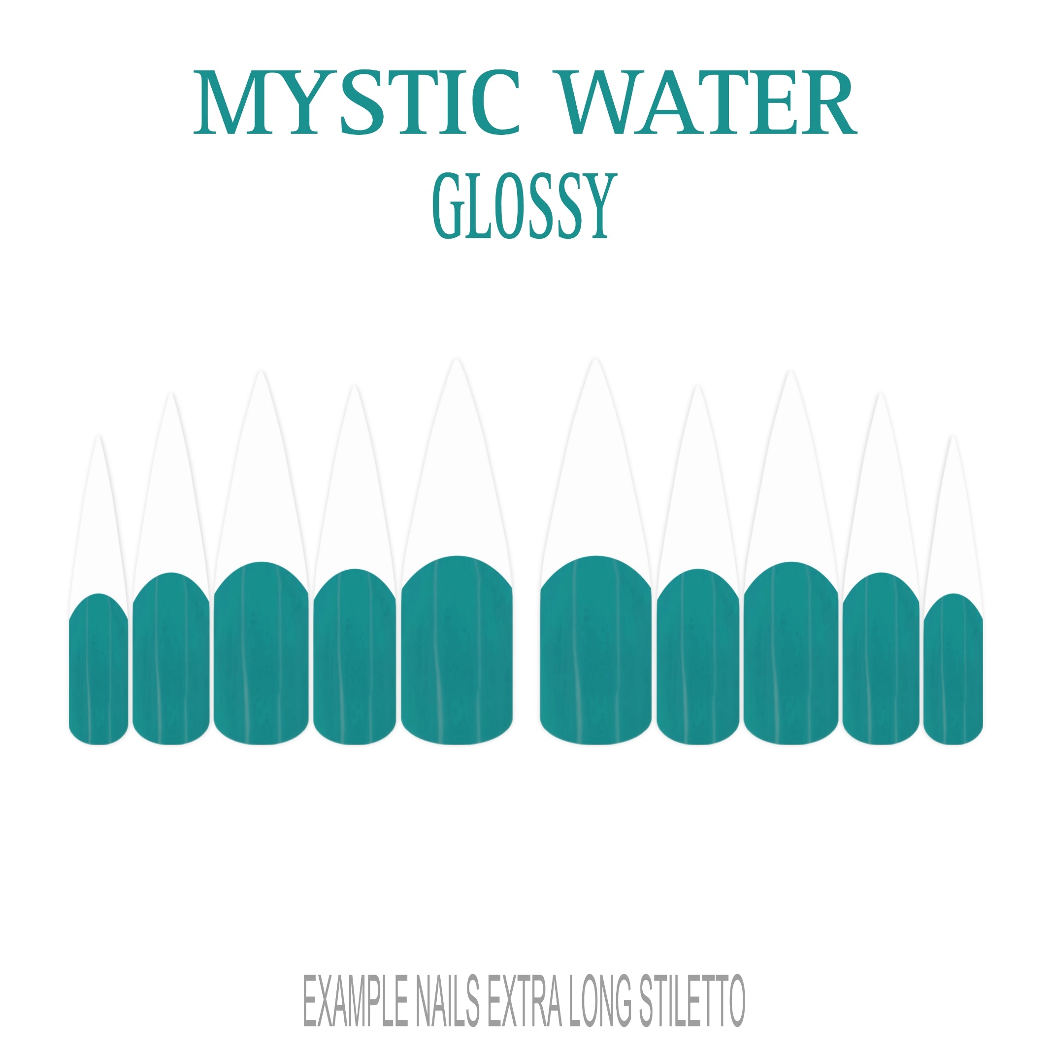 Mystic Water teal French tip press-on nails