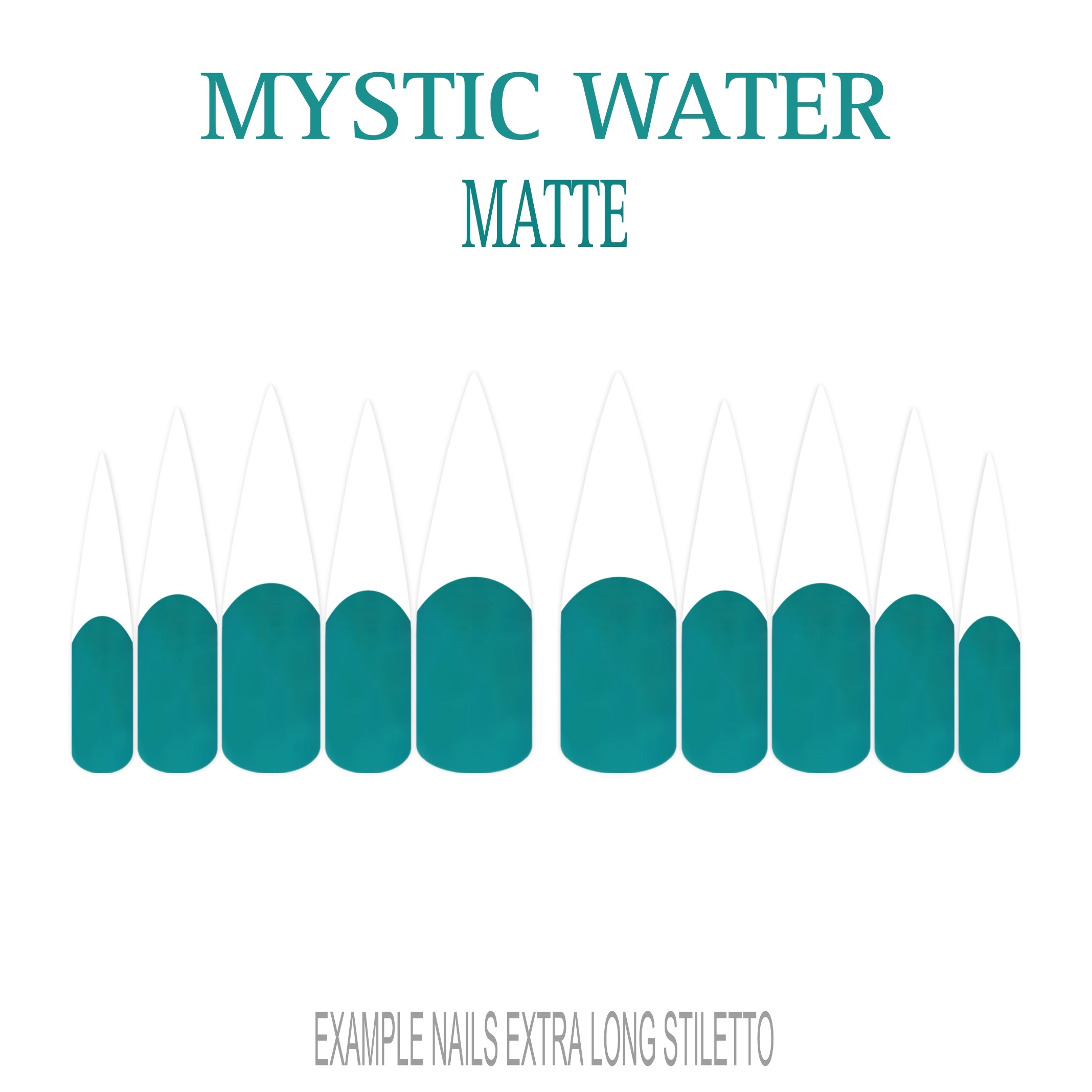Mystic Water teal French tip press-on nails