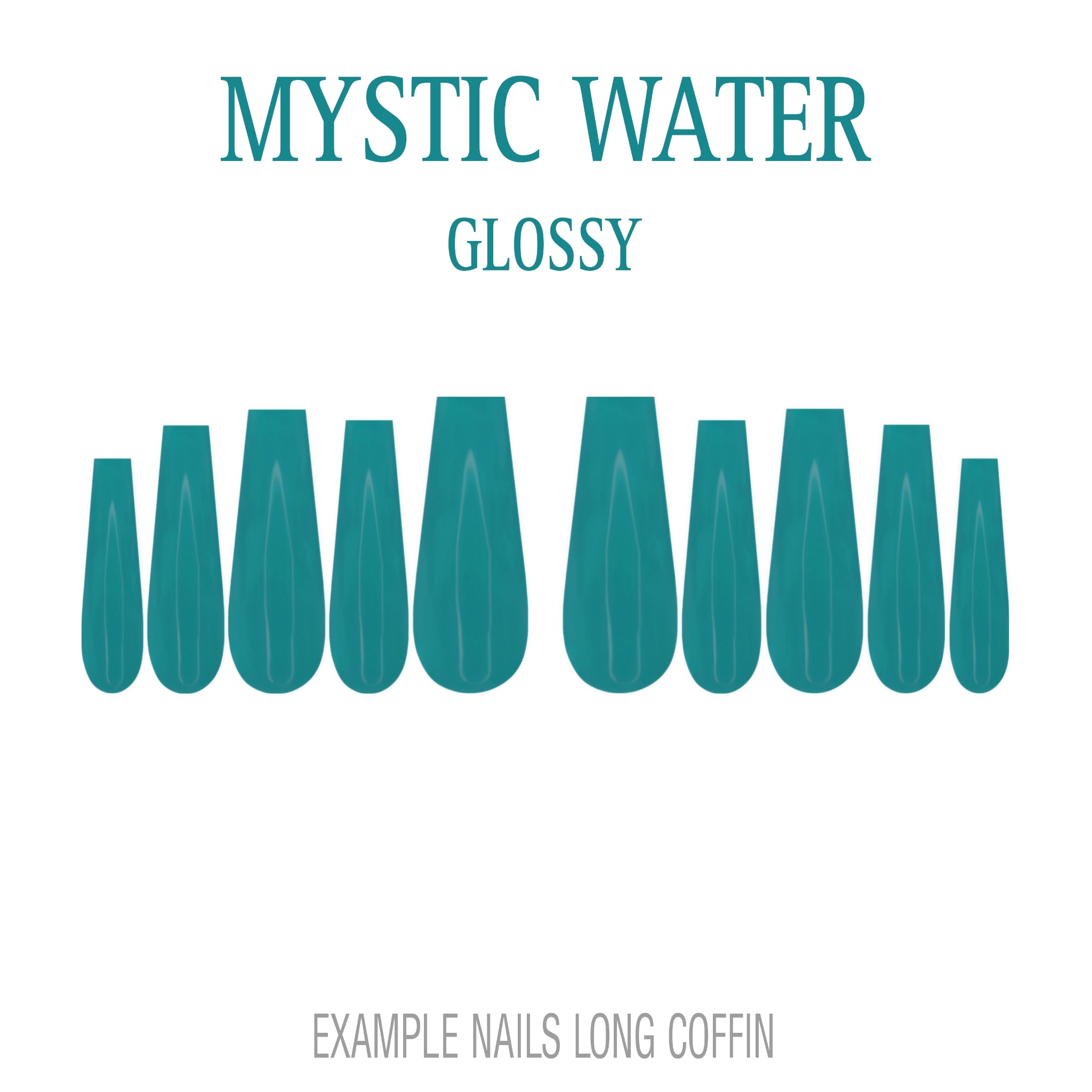 Mystic Water teal press-on nails