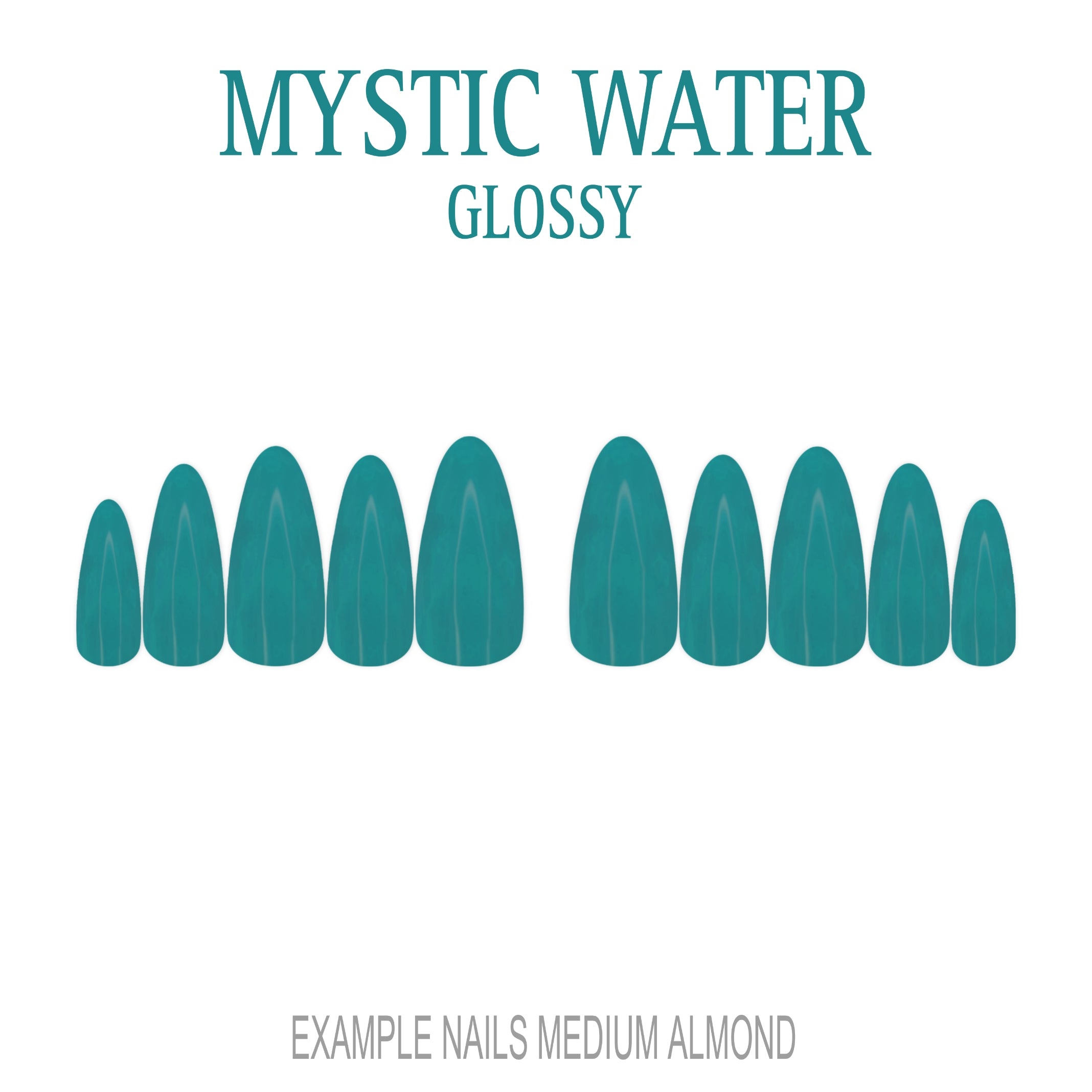 Mystic Water teal press-on nails
