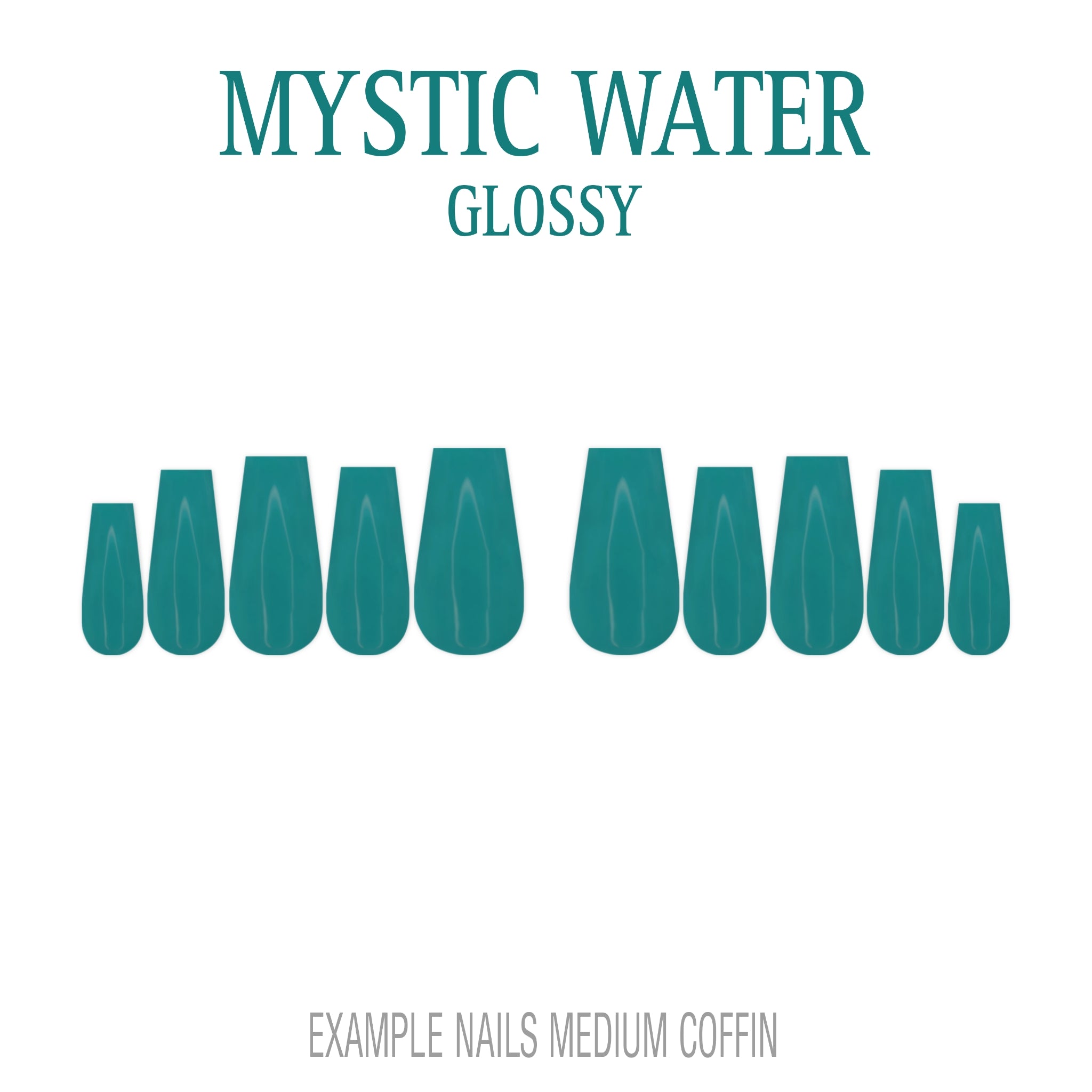 Mystic Water teal press-on nails