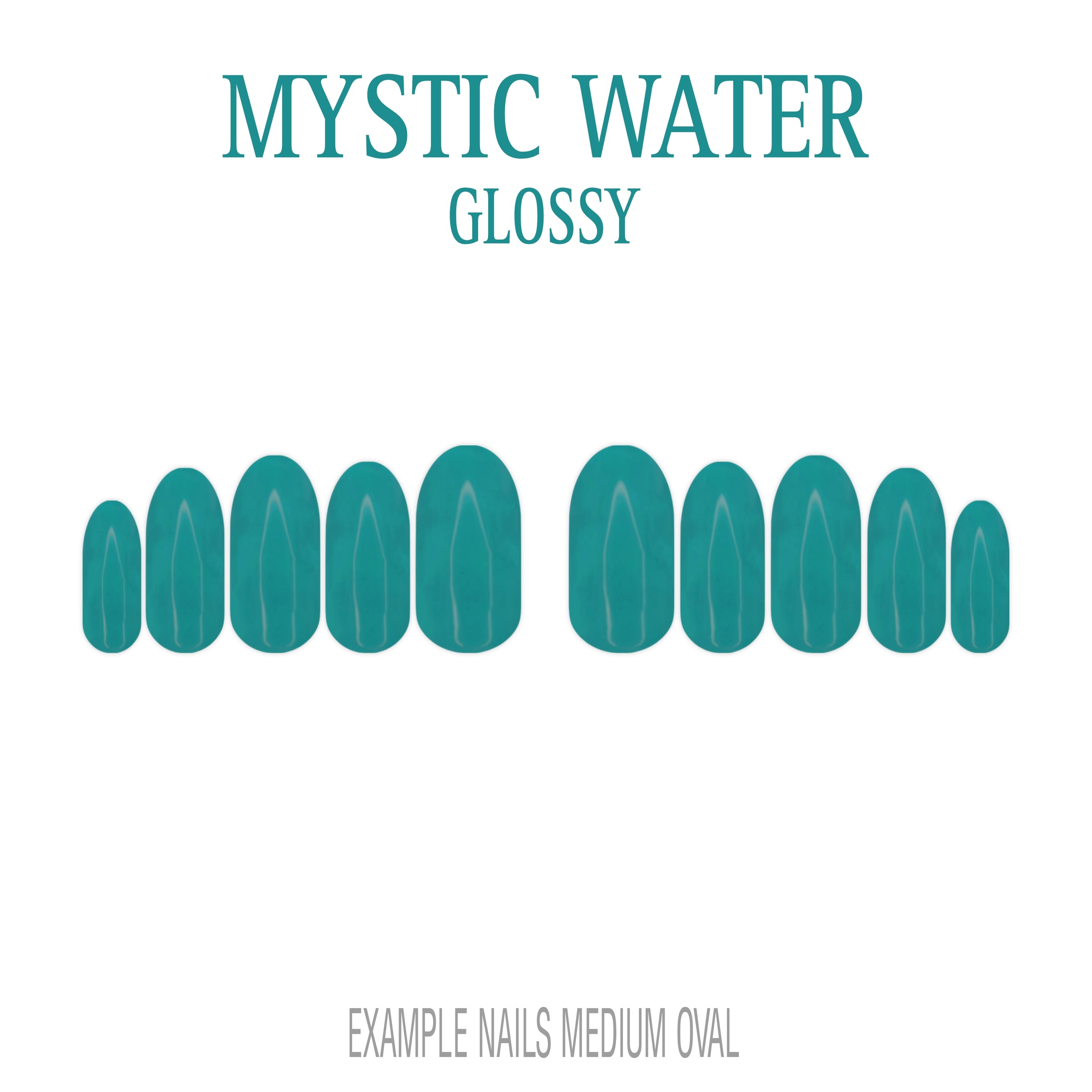 Mystic Water teal press-on nails