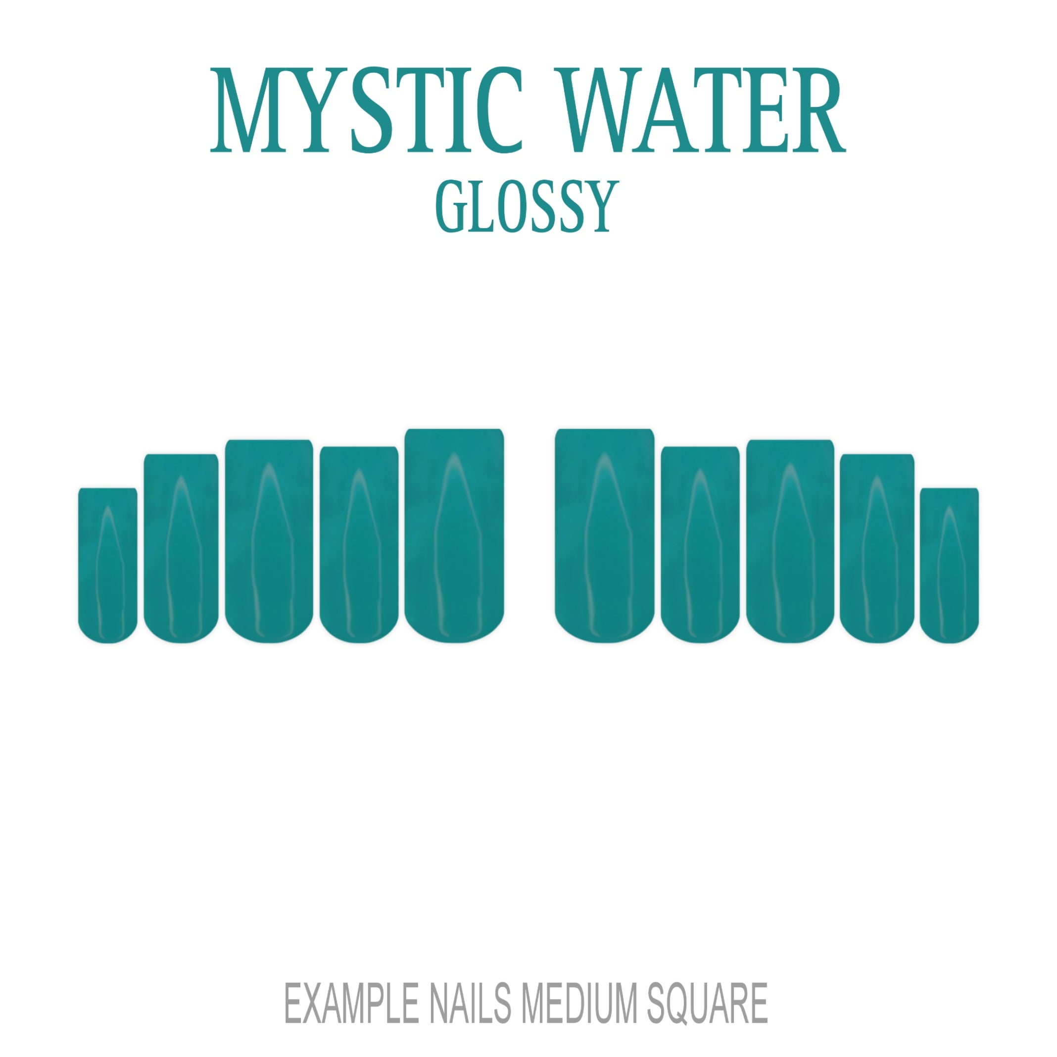 Mystic Water teal press-on nails