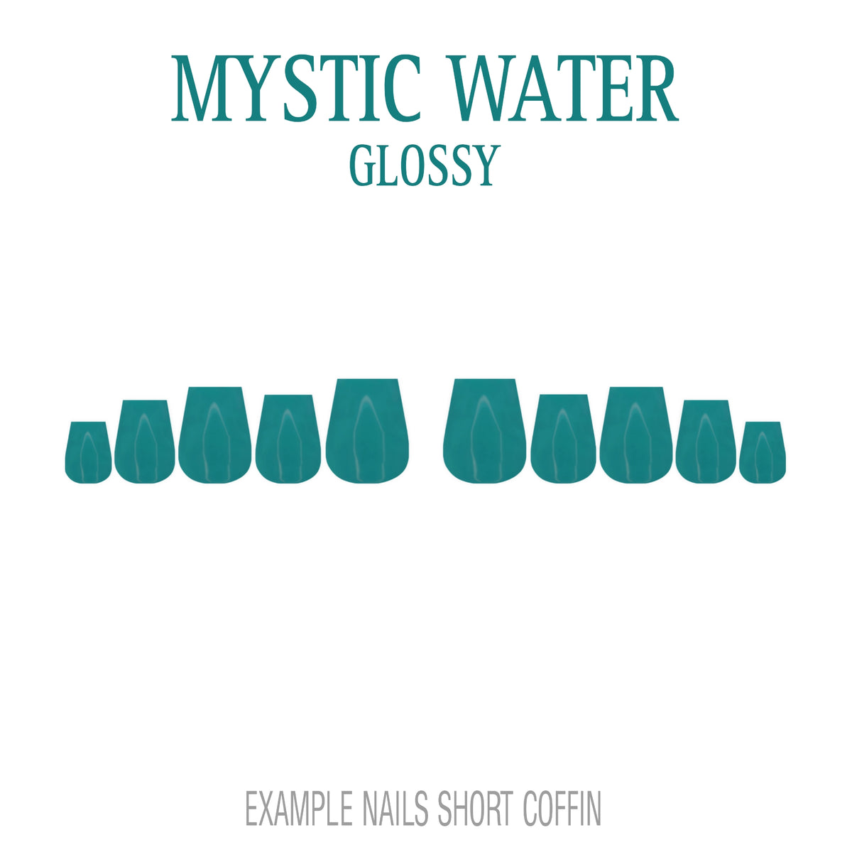 Mystic Water teal press-on nails