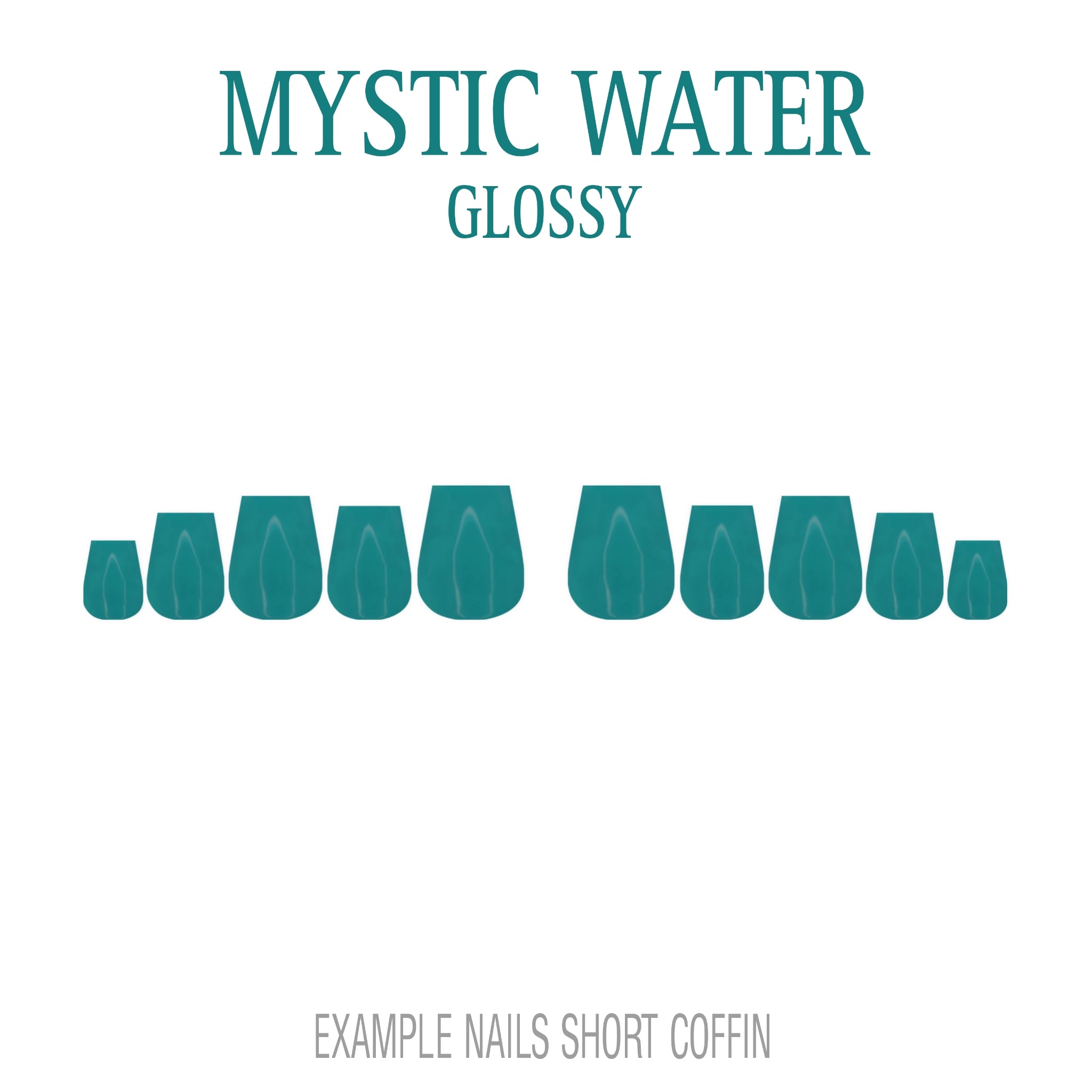 Mystic Water teal press-on nails