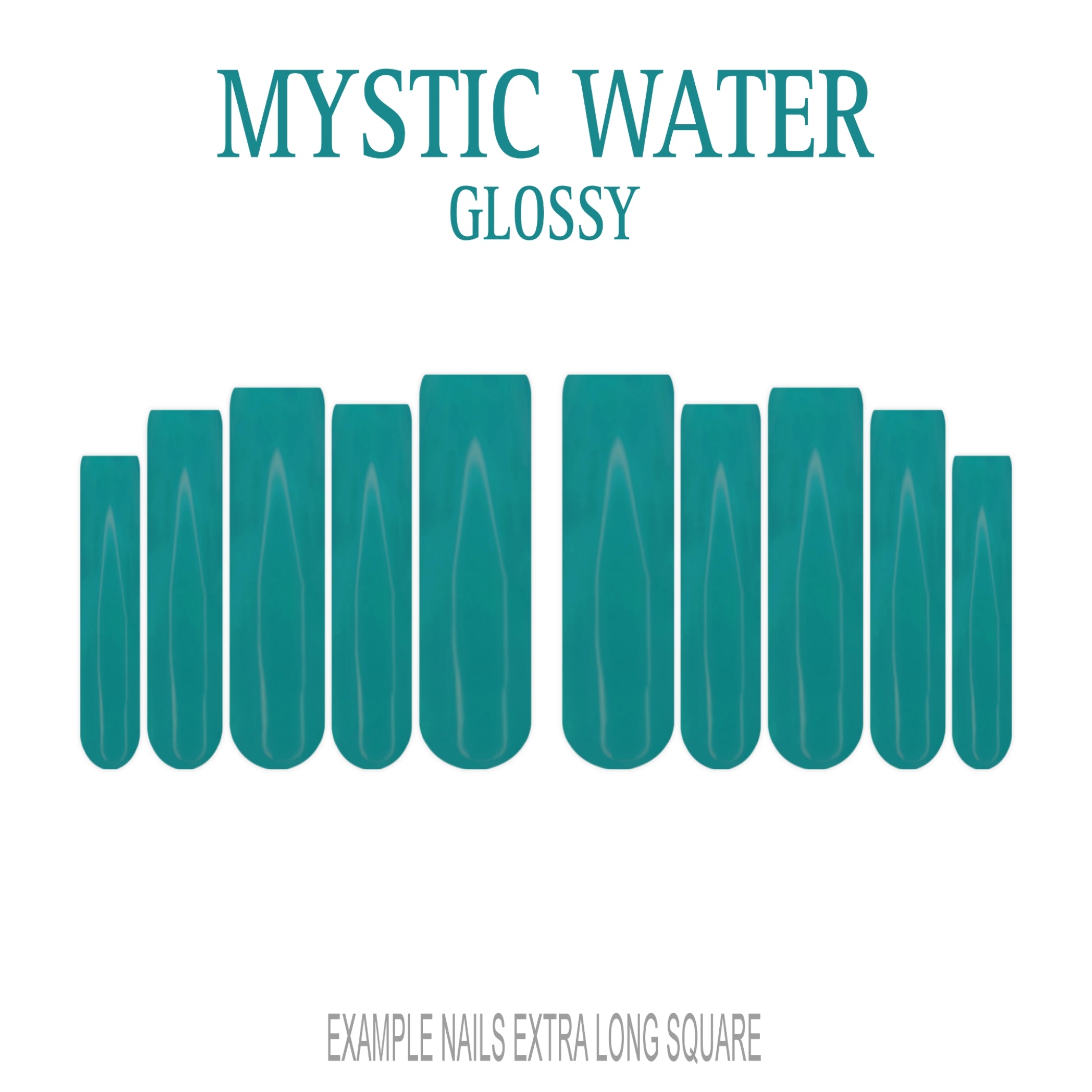 Mystic Water teal press-on nails
