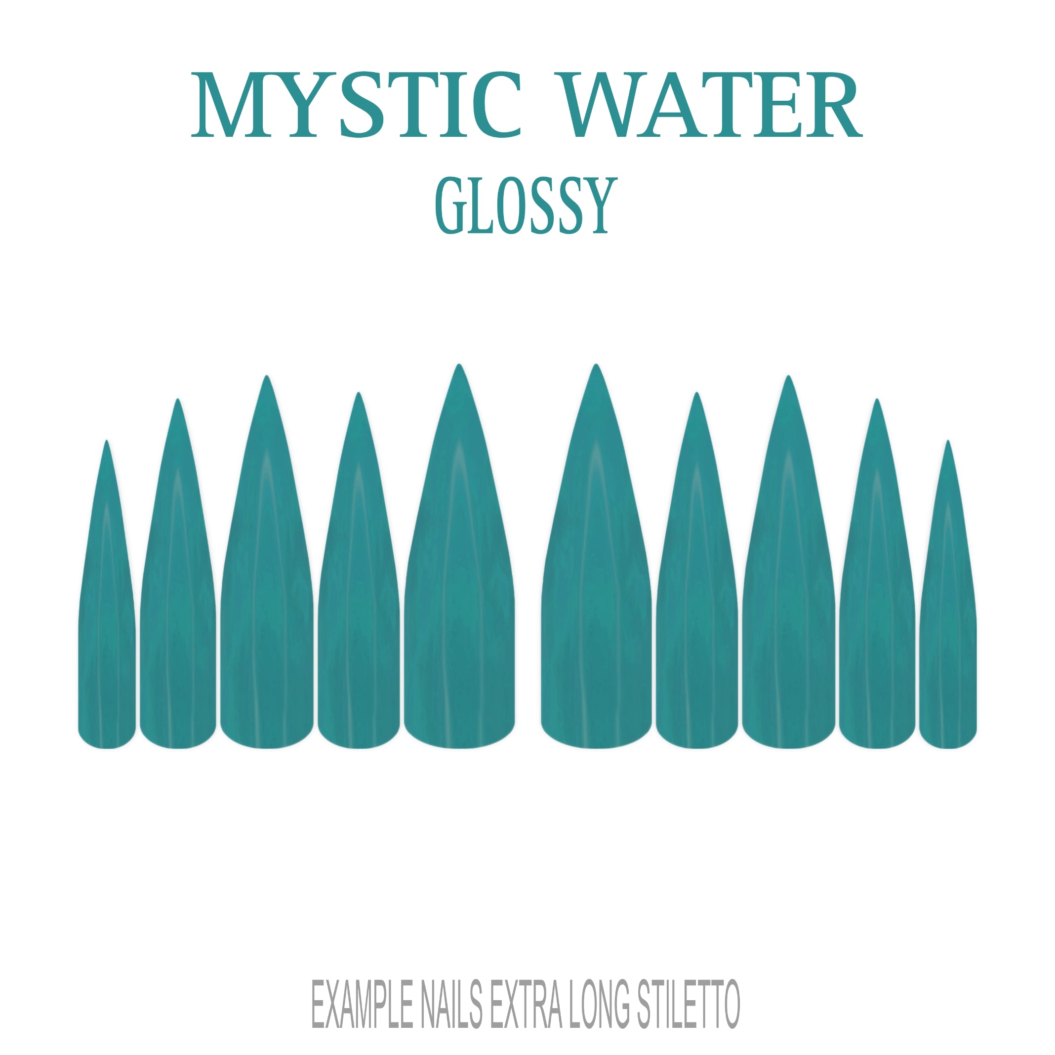 Mystic Water teal press-on nails