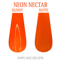 Neon Nectar bright orange press-on nails