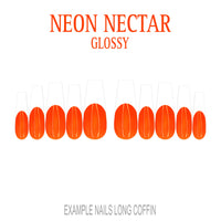 Neon Nectar orange French tip nails