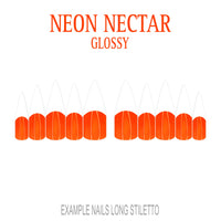 Neon Nectar orange French tip nails