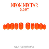 Neon Nectar orange French tip nails