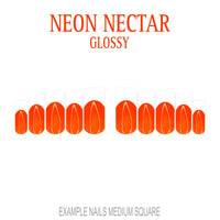 Neon Nectar orange French tip nails