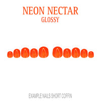 Neon Nectar orange French tip nails