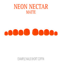 Neon Nectar orange French tip nails