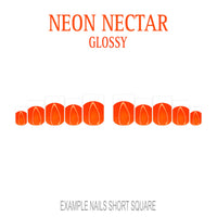 Neon Nectar orange French tip nails