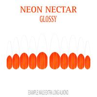 Neon Nectar orange French tip nails