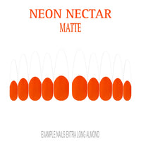 Neon Nectar orange French tip nails