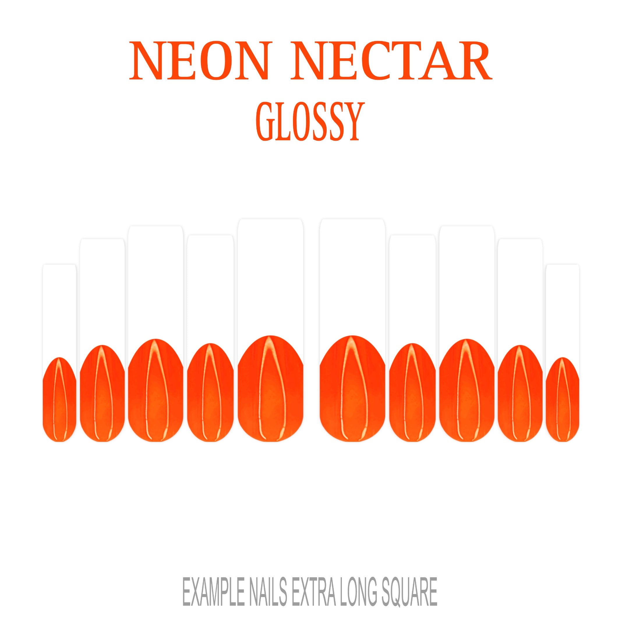 Neon Nectar orange French tip nails