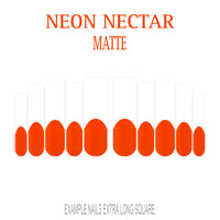 Neon Nectar orange French tip nails