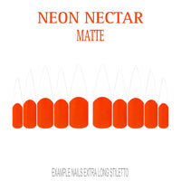 Neon Nectar orange French tip nails