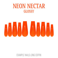 Neon Nectar bright orange press-on nails