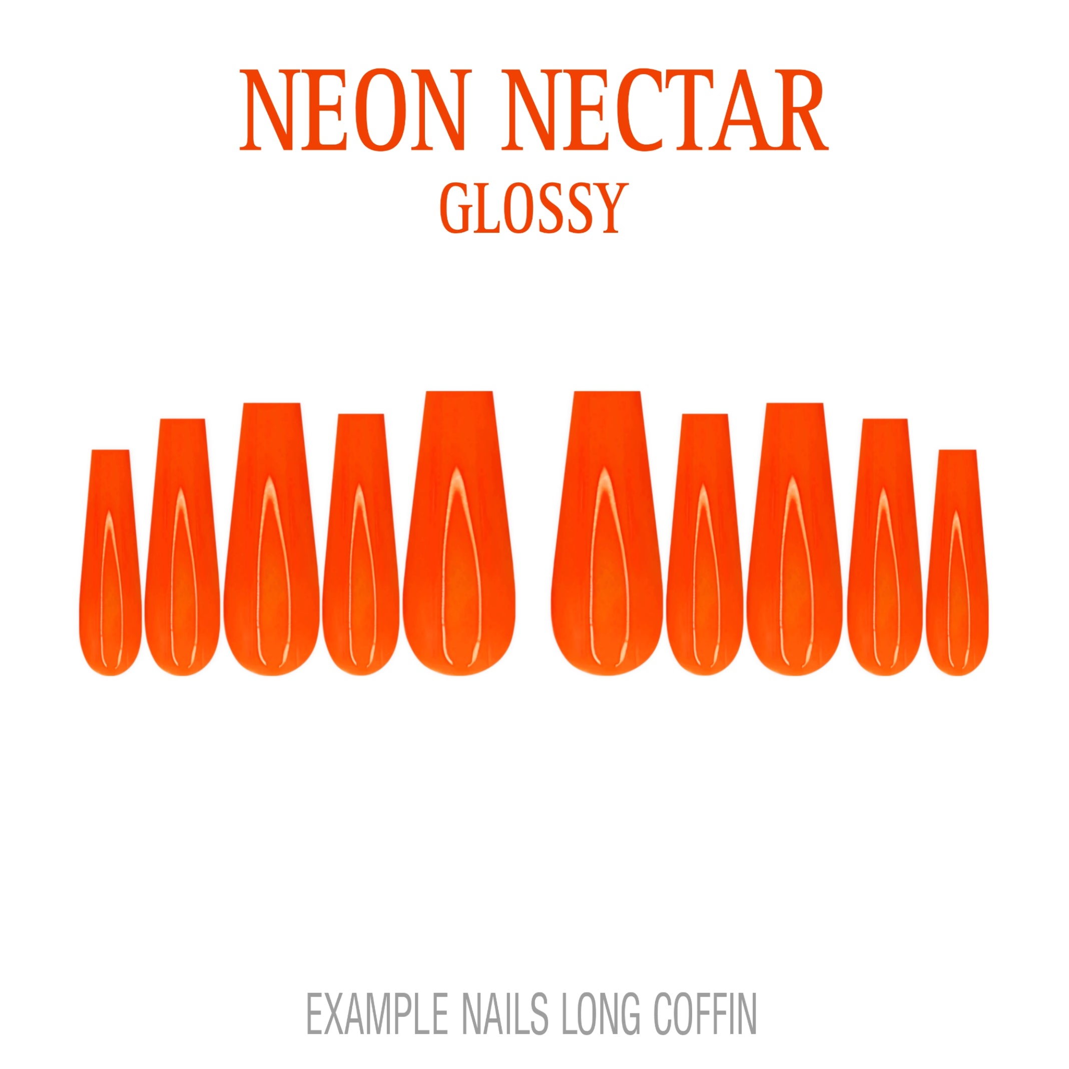 Neon Nectar bright orange press-on nails