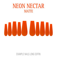 Neon Nectar bright orange press-on nails