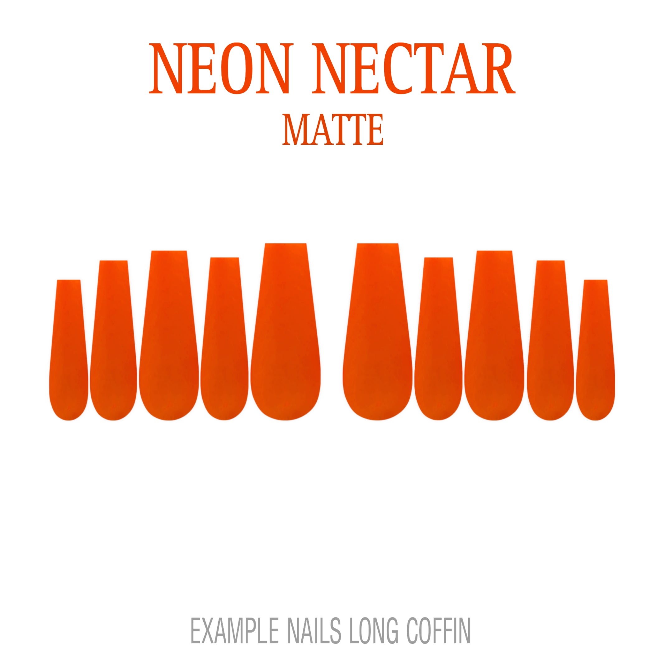 Neon Nectar bright orange press-on nails