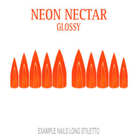 Neon Nectar bright orange press-on nails