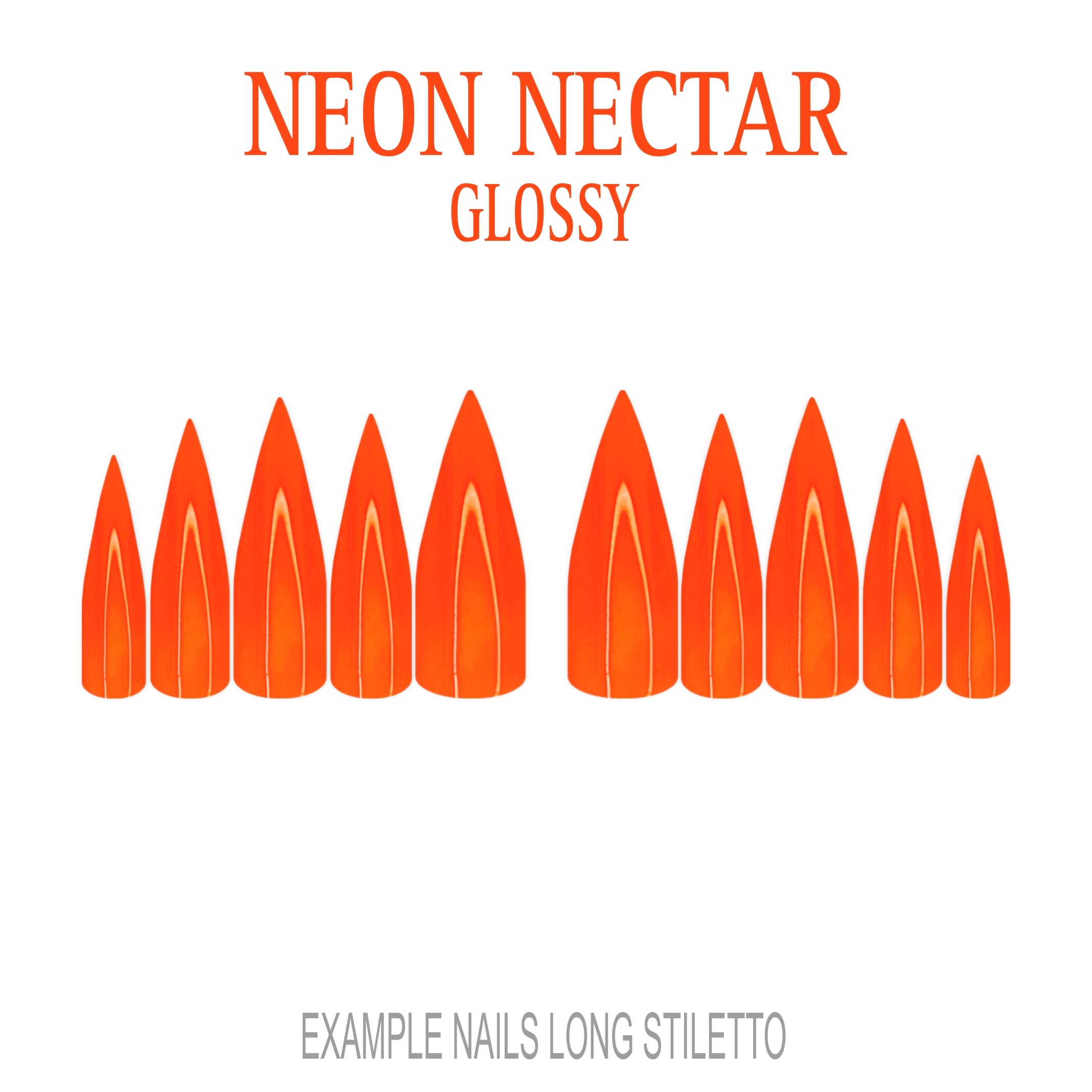Neon Nectar bright orange press-on nails