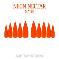 Neon Nectar bright orange press-on nails
