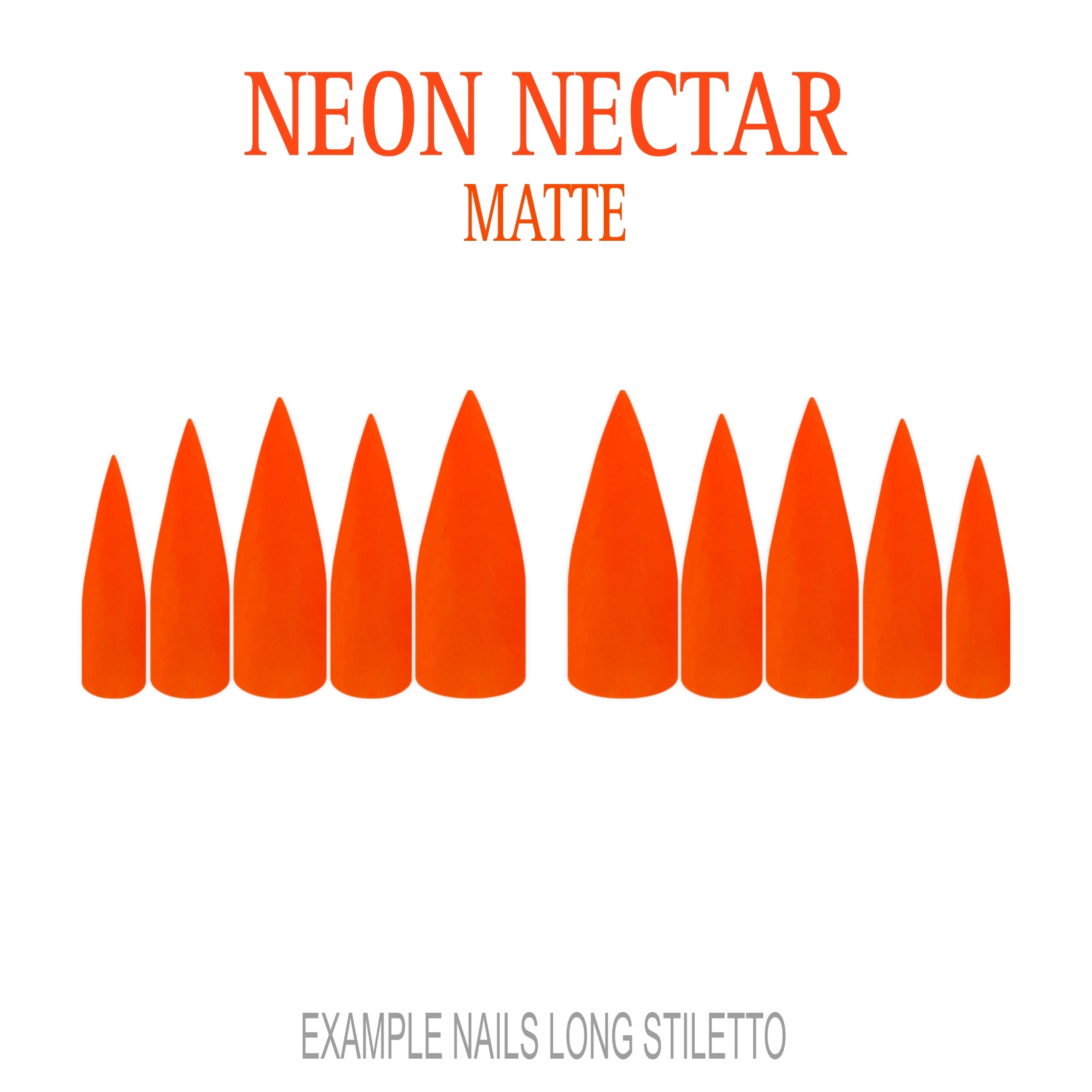 Neon Nectar bright orange press-on nails