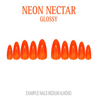 Neon Nectar bright orange press-on nails