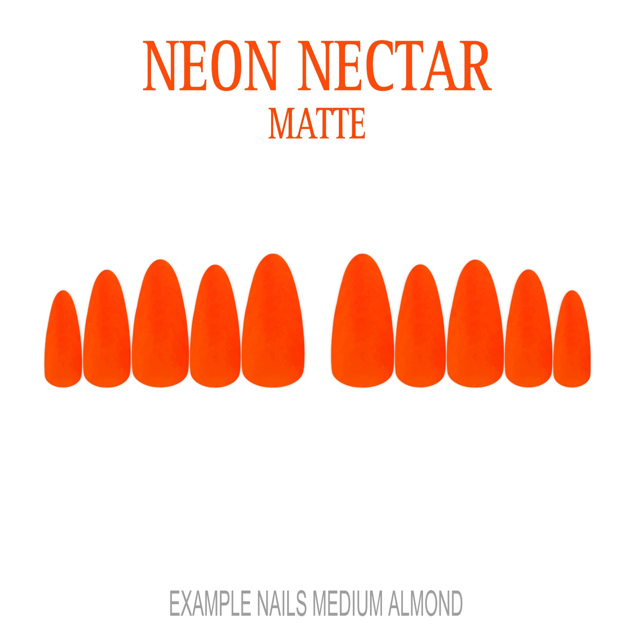 Neon Nectar bright orange press-on nails