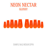 Neon Nectar bright orange press-on nails