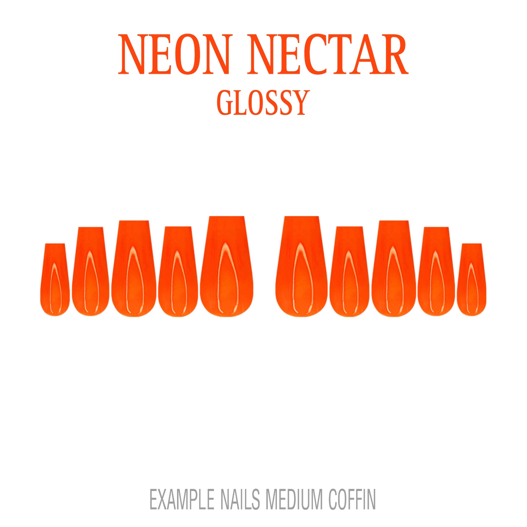 Neon Nectar bright orange press-on nails