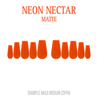 Neon Nectar bright orange press-on nails
