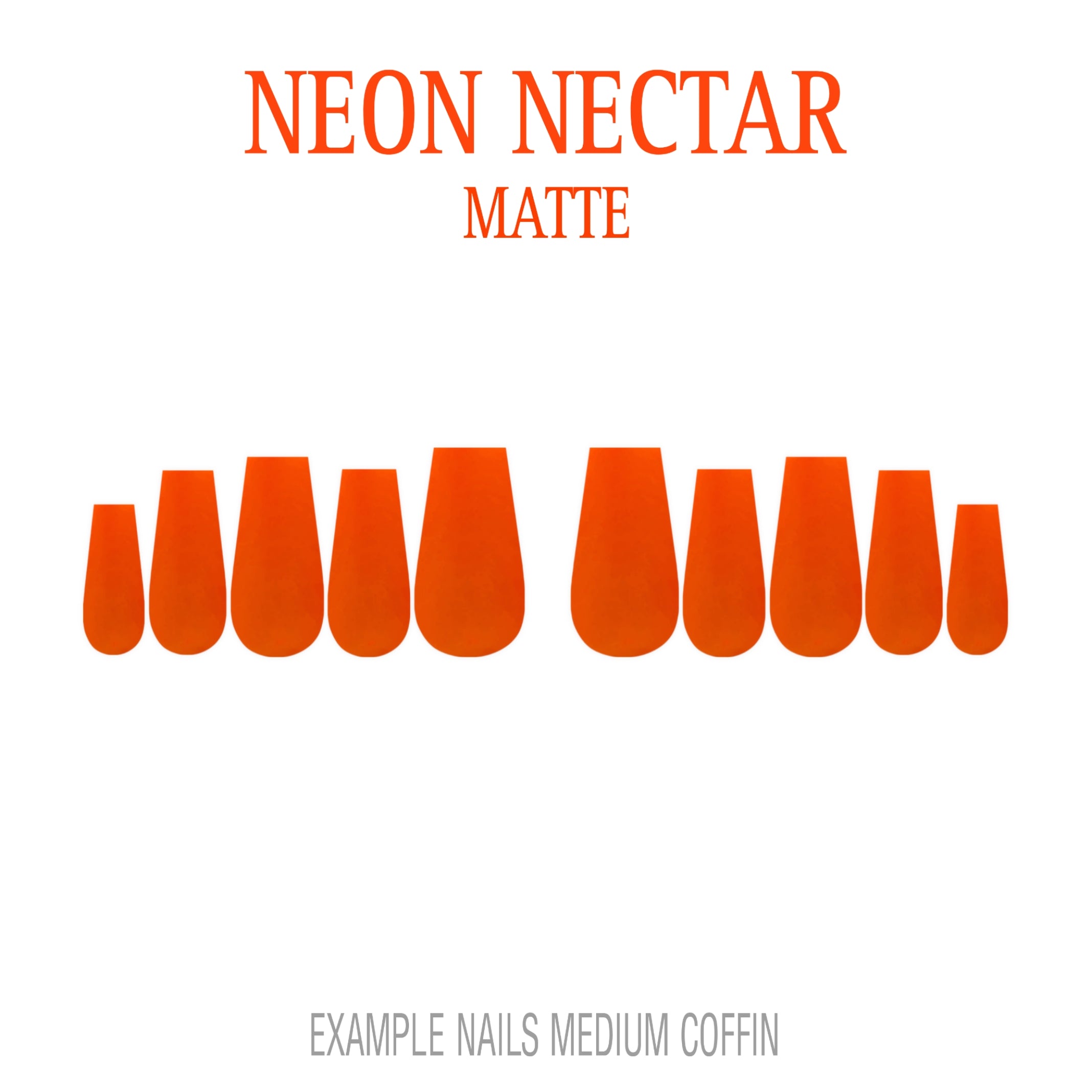 Neon Nectar bright orange press-on nails
